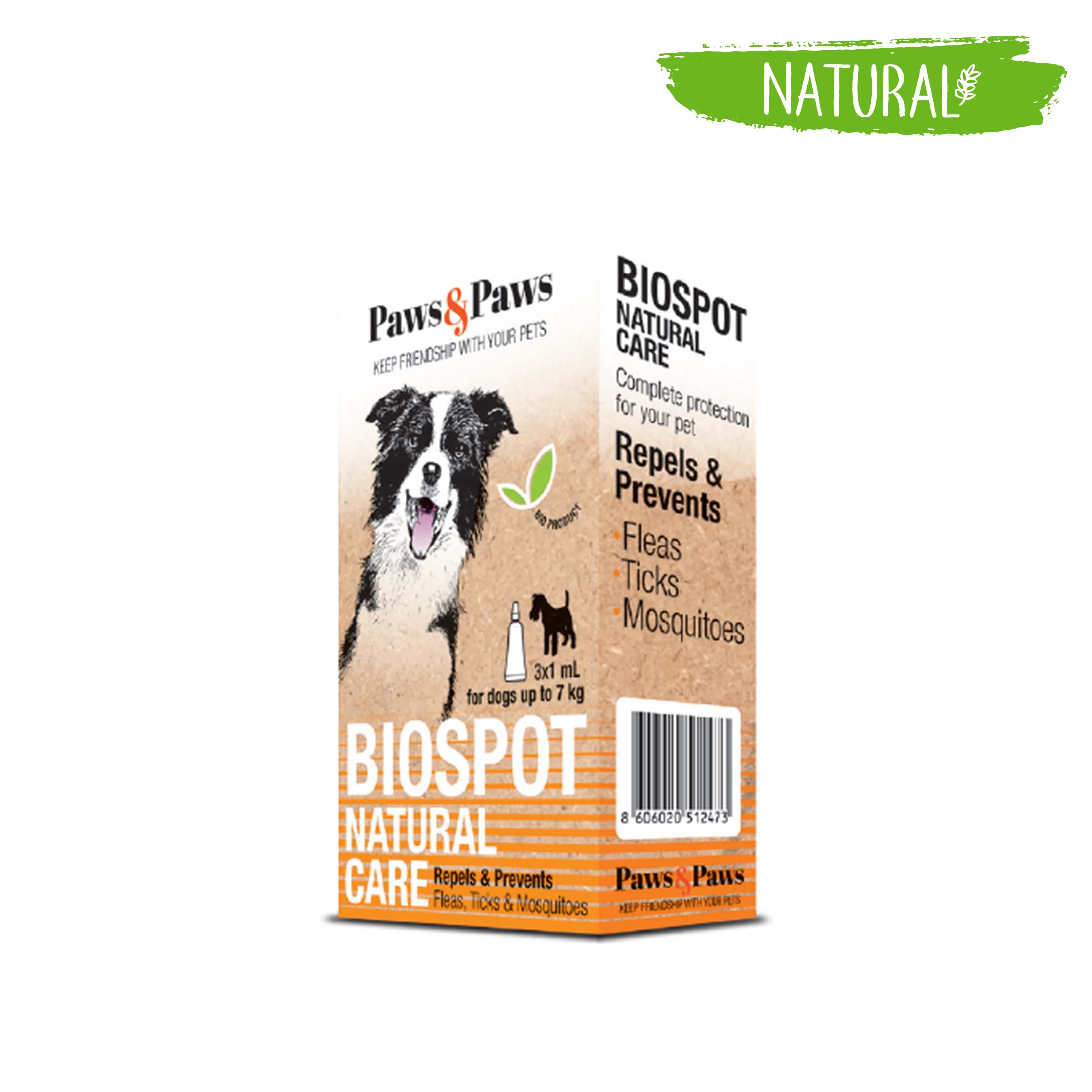 Paws & Paws Biospot Natural Care za Psa 3x4ML